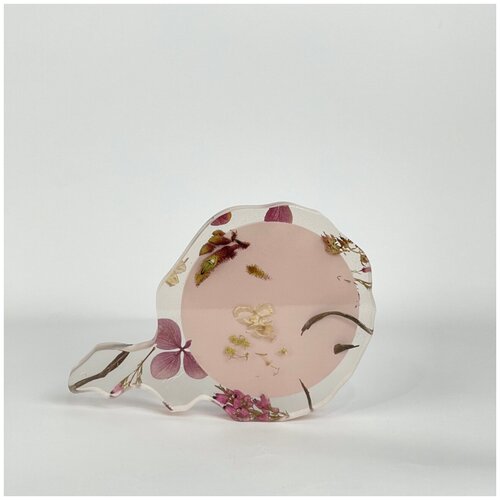 Карманное зеркальце MURKY на ручке глянцевое MM4 | Розовый Опал