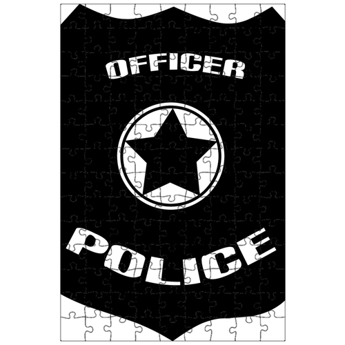 фото Магнитный пазл 27x18см."полицейский значок, щит, силуэт" на холодильник lotsprints