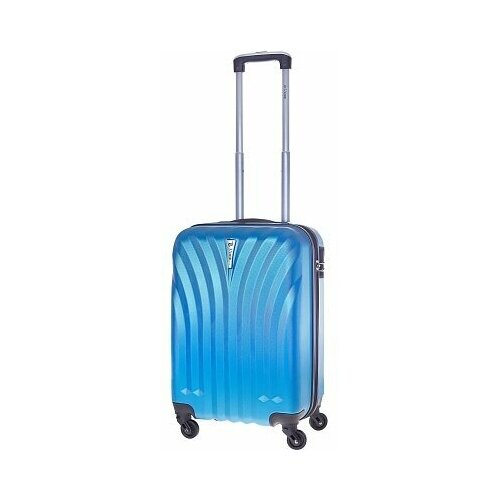 фото Чемодан l'case, текстиль, abs-пластик, водонепроницаемый, жесткое дно, рифленая поверхность, 42 л, размер s, синий