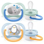 Пустышка силиконовая Philips Avent ultra air SCF080/07 с футляром для стерилизации 6-18 мес, 2 шт - изображение