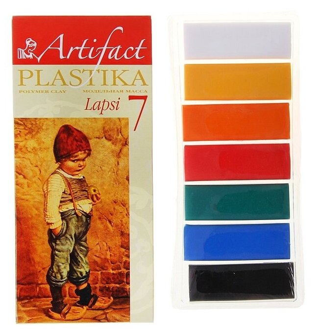 Пластика - полимерная глина набор, LAPSI, 7 цветов по 20 г