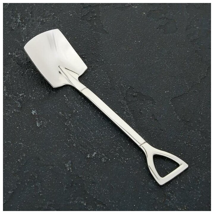 Ложка десертная Magistro "Лопата", 15,5 см, форма прямоугольная, цвет серебро