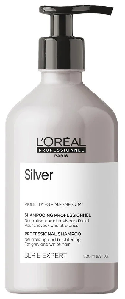 L'Oreal Professionnel шампунь Expert Silver для нейтрализации желтизны осветленных и седых волос, 500 мл