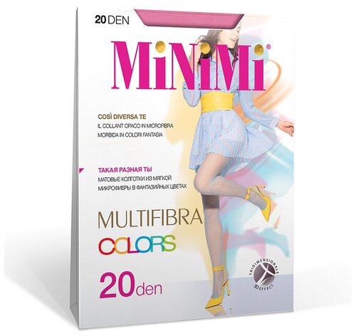 Колготки  MiNiMi Multifibra Colors, 20 den, размер 2, розовый