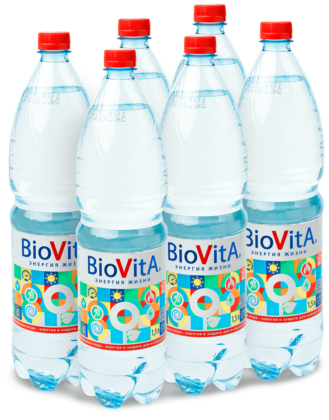 Минеральная вода BIOVITA негазированная 1,5л ПЭТ спайка 6 штук