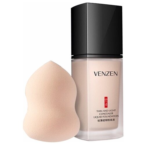 Набор для макияжа 2 в 1 / Крем-консилер / спонж в комплекте / цвет: слоновая кость/ 001