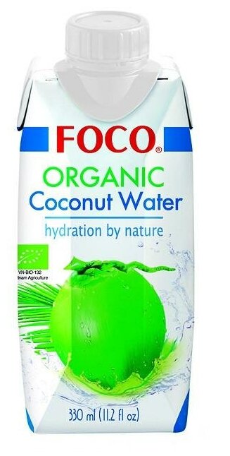 ORGANIC кокосовая вода "FOCO" 330 мл Tetra Pak - фотография № 7