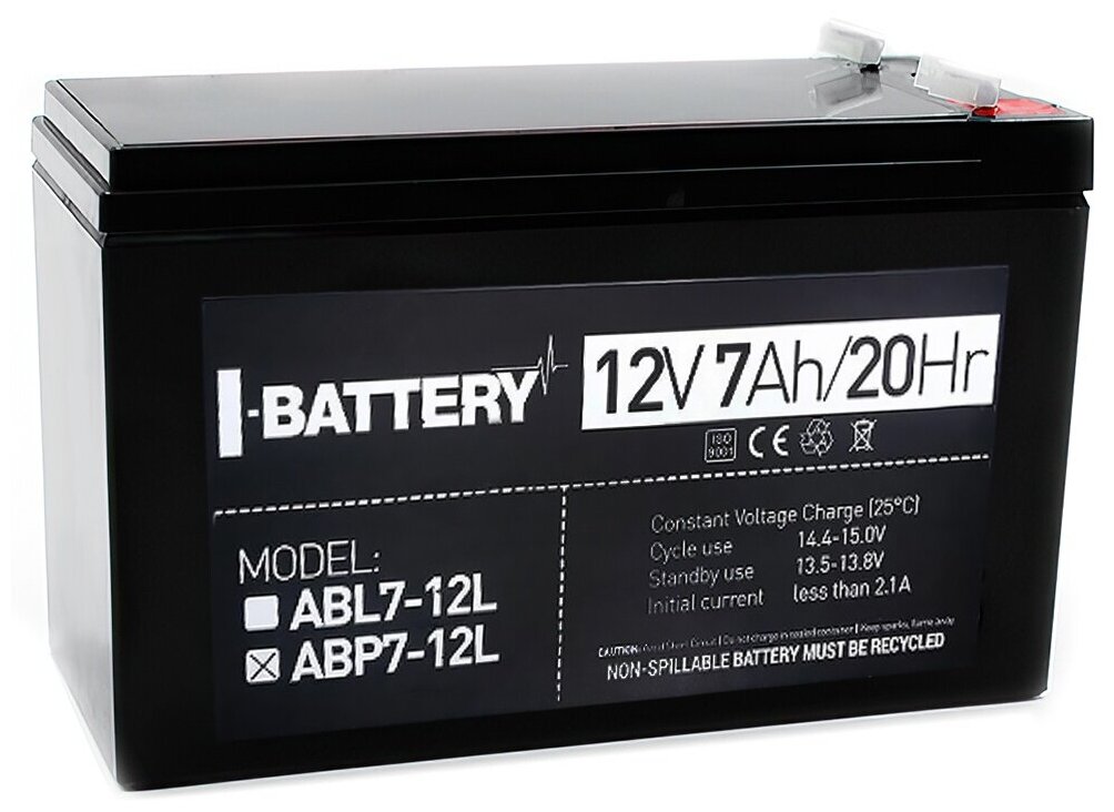 Аккумуляторная батарея I-Battery ABP7-12L 12В 7 А/ч 1207