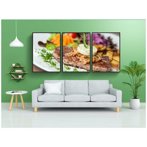 фото Набор модулных постеров для интерьера "еда, стейк, плоть" 60x90 см. в тубусе, без рамки lotsprints