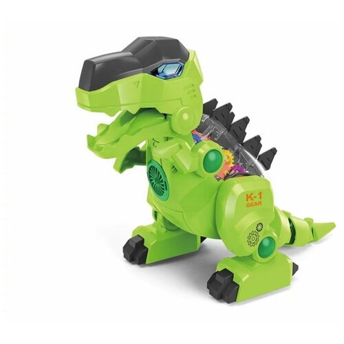 фото Интерактивная светящаяся игрушка с шестеренками робот динозавр chipizdrik