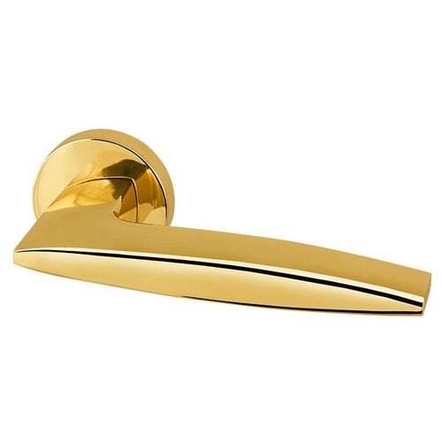 Ручка дверная межкомнатная, на круглой розетке, SQUID URB9 GOLD-24 Золото 24К