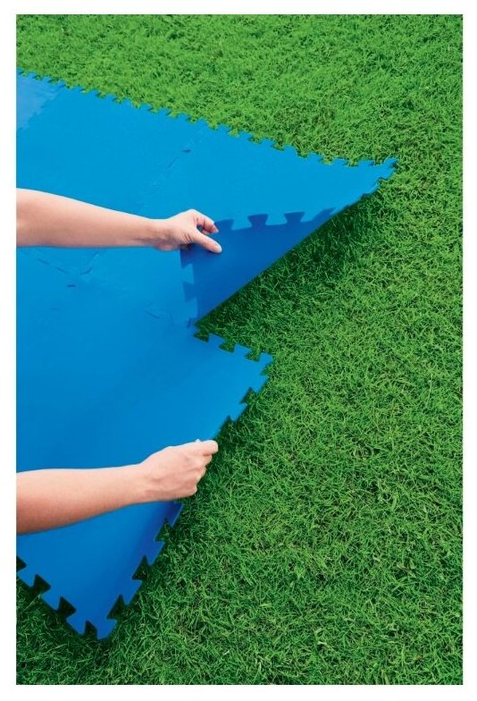 Подложка для бассейнов 50х50 см пластик синий, 8шт - фотография № 3