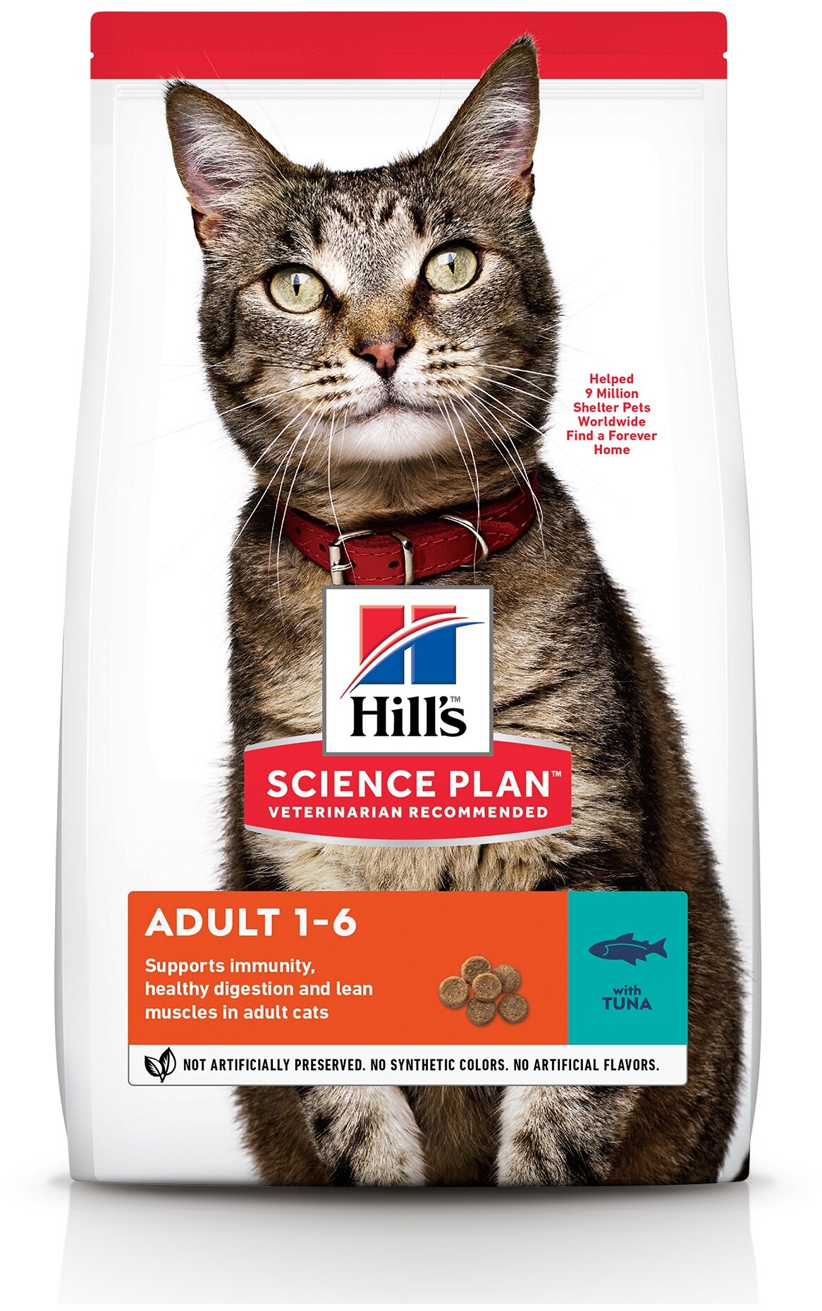 Сухой корм Hills Science Plan для взрослых кошек для поддержания жизненной энергии и иммунитета, с тунцом, 300 г