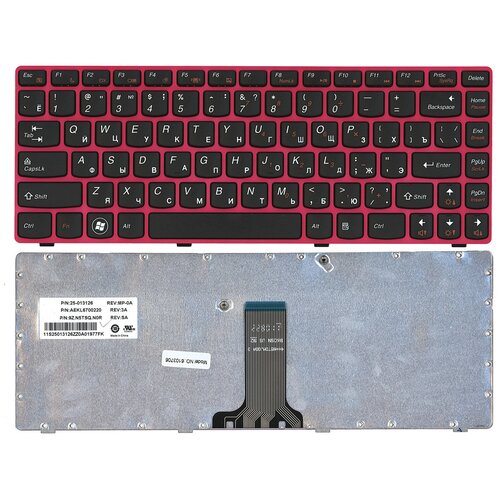Клавиатура для ноутбука Lenovo AEKL6U00160 русская черная с красной рамкой 257000₽