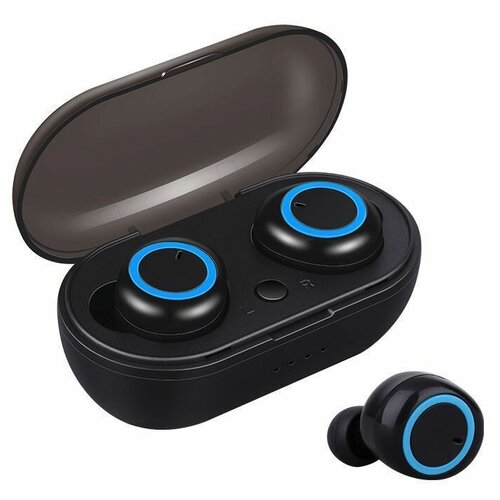 Наушники беспроводные / беспроводные блютуз наушники для телефона Bluetooth 5.0, Tws 02, вакуумные (черно-синие)