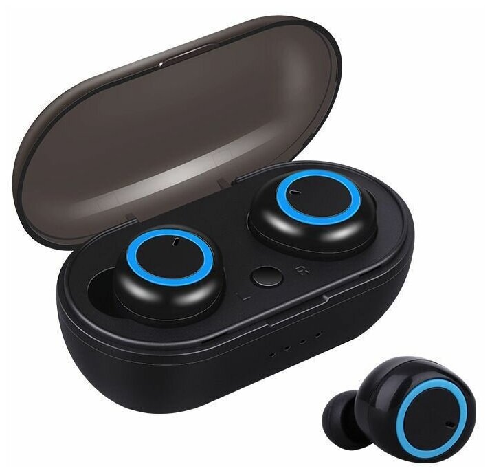 Наушники беспроводные / беспроводные блютуз наушники для телефона Bluetooth 5.0 Tws 02 вакуумные (черно-синие)