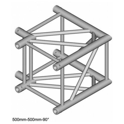 Dura Truss DT 44-C21-L90 узел стыковочный 2-х лучевой квадратной конфигурации, 90 градусов, сечение 400 х 400мм, длина сторон 500 см