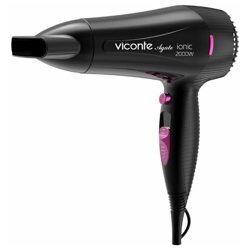 Фен Viconte VC-3720, черный/розовый