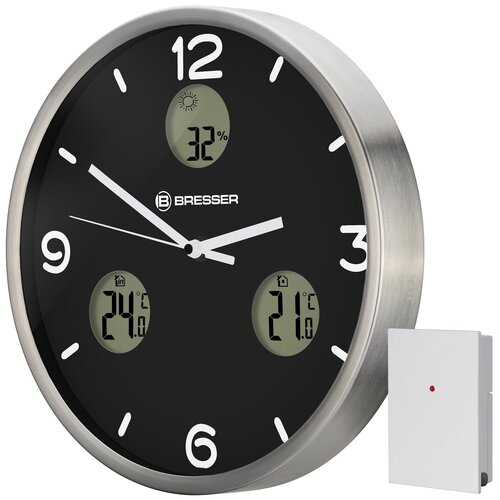 Метеостанция (настенные часы) Bresser MyTime io NX , 30 см, черный метеостанция bresser mytime travel alarm clock