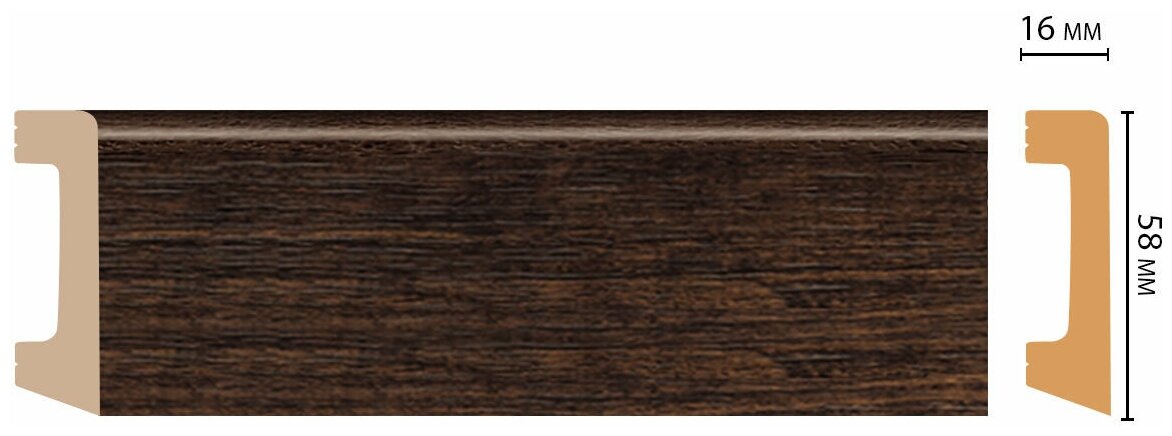 Плинтус Напольный Decomaster D234-966 ШК/15 В58хШ16хД2400 мм / Декомастер.