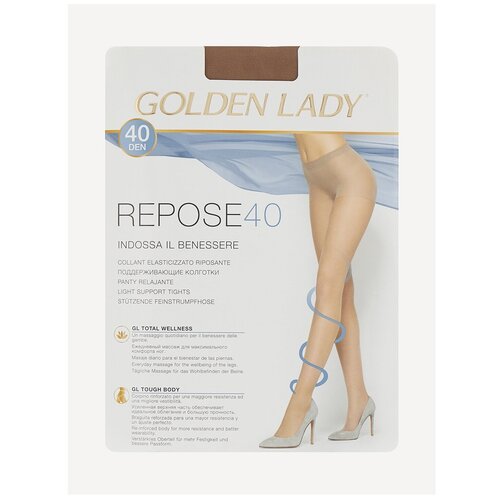 Колготки Golden Lady Repose, 40 den, размер 5/5XL, бежевый, коричневый