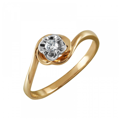 Кольцо помолвочное SANIS, золото, 585 проба, фианит, размер 16