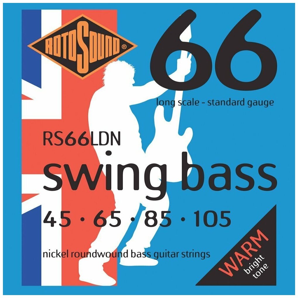 Струны для бас-гитары, никелевое покрытие, 45-105 - ROTOSOUND RS66LDN BASS STRINGS NICKEL - фото №1
