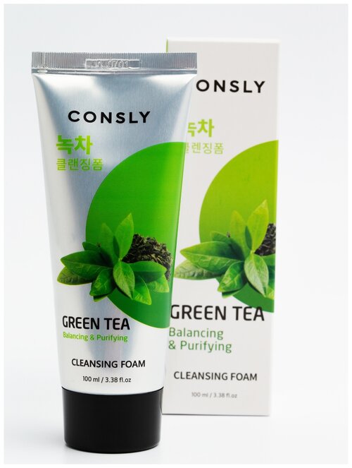 Consly пенка для умывания балансирующая c экстрактом зеленого чая Green Tea Balancing & Purifying, 100 мл