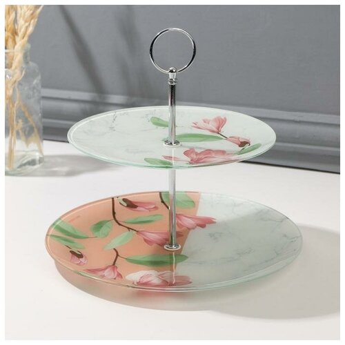 Двухъярусное блюдо «Цветы», 19.8 см, 24.8 см