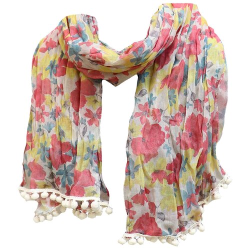 фото Шарф crystel eden,180х60 см, красный, бежевый