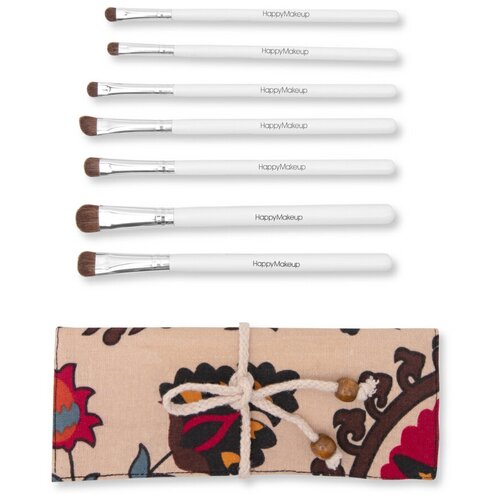 Кисти для макияжа профессиональные MUSCARI в чехле / набор кистей для глаз, губ, лица 7 штук