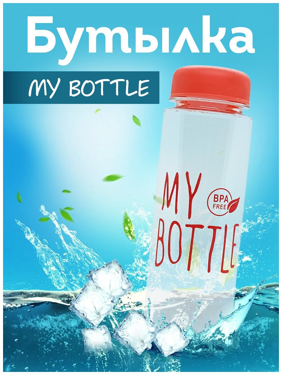 Бутылка My Bottle 500 мл. в оригинальном коллекционном дизайне с фильтром/цвет малиновый