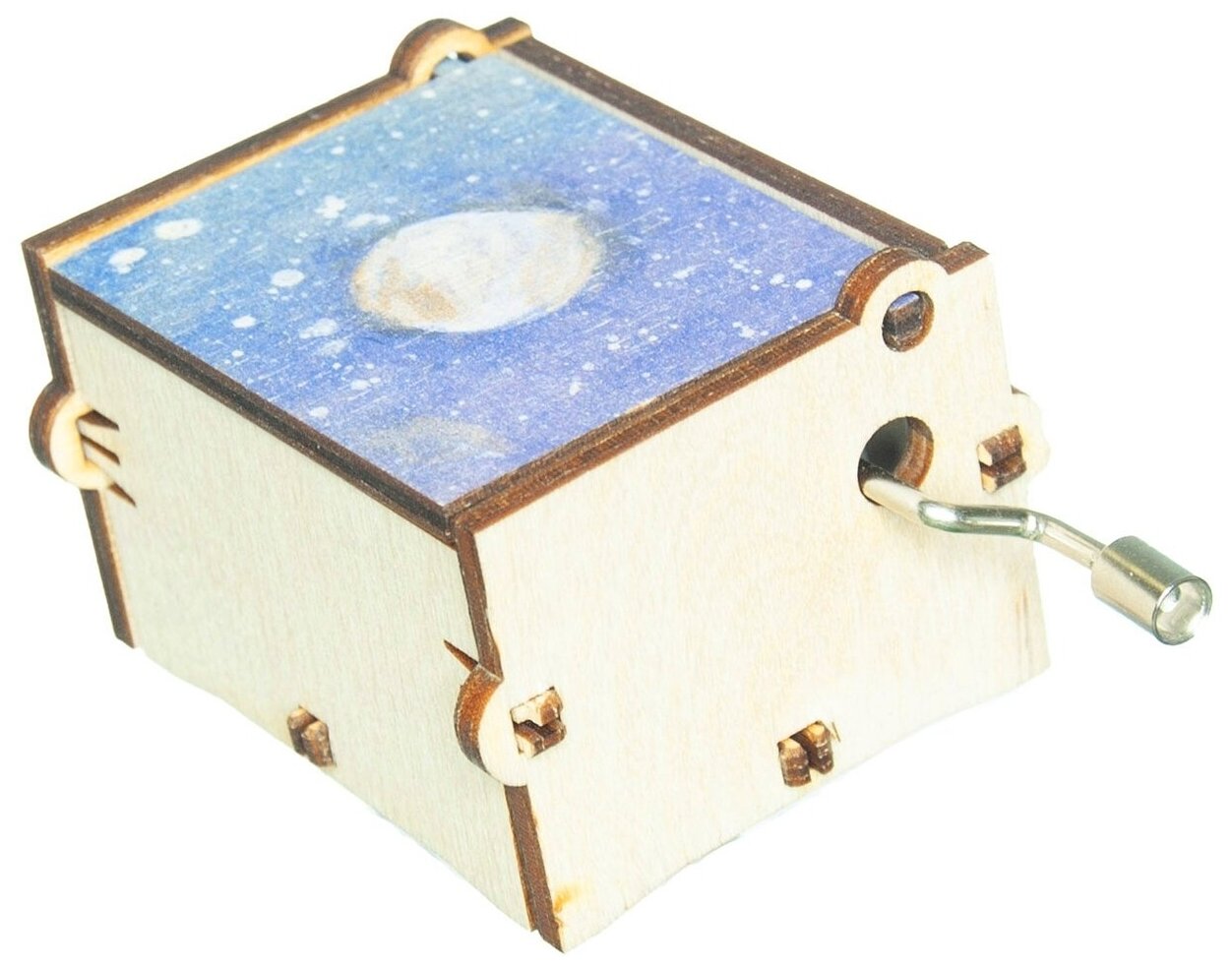 Музыкальная деревянная шкатулка шарманка Луна с мелодией STAR