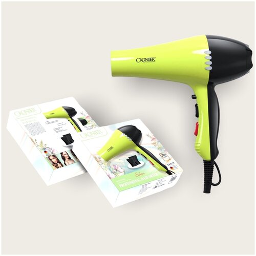 Профессиональный фен Cronier CR-7777 с функцией ионизации воздуха зеленый 274300₽