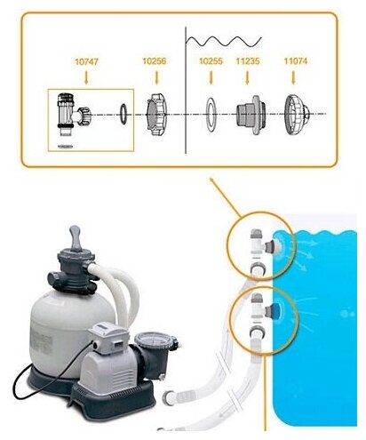 Песочный фильтр-насос 2000 л/час л/час 90 W INTEX 26642 - фотография № 17