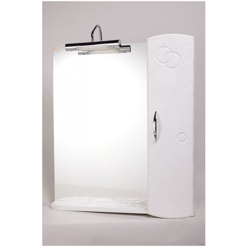 Зеркало-шкаф Bestex, 60х15х70 см, Улыбка 60, с подсветкой, правый, белый шелк