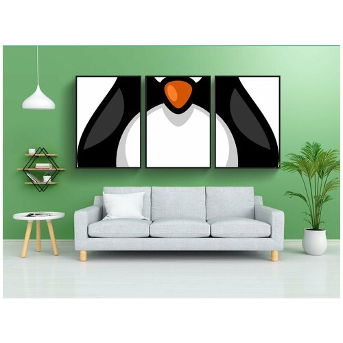 фото Набор модулных постеров для интерьера "пингвин, водный, нелетающих" 60x90 см. в тубусе, без рамки lotsprints