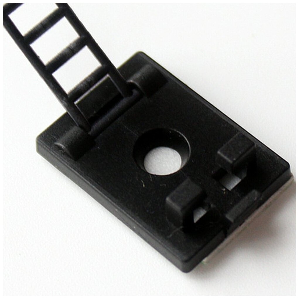 Стяжки для кабеля, хомут пластиковый для провода, хомут многоразовый, держатель провода самоклеящейся, 15 шт., 18х25 мм, черный - фотография № 7