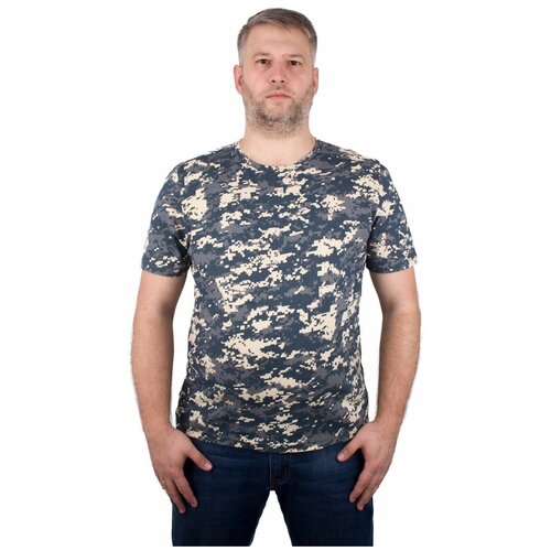 фото 9004-401 футболка мужская (170,176-92(46); камуфляж, серый, бежевый, пиксель (3022)) trend