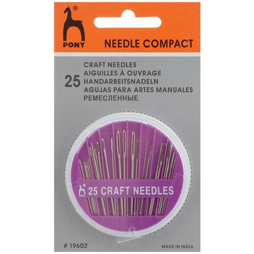 PONY Иглы ассорти PONY, в розетке, 25 шт 20pcs set sewing needles 3 sizes felting needles artesanato wool felt pocked needles set diy craft felt tools with wood handle