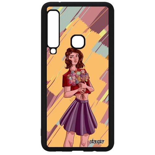 фото Яркий чехол на телефон // samsung galaxy a9 2018 // "девушка и цветы" модель букет, utaupia, желтый