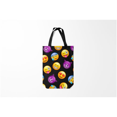 фото Сумка-шоппер / 31х42 см / популярные иллюстрации / позитив смайлы и эмодзи emoji burnettie