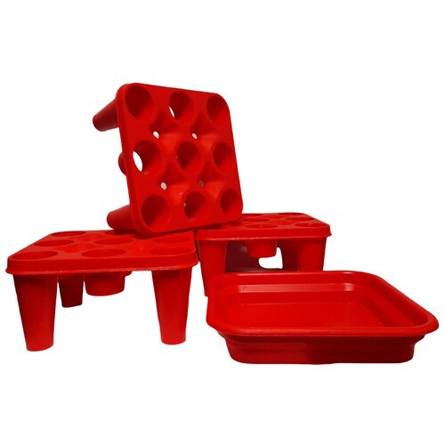 Стойка для сушки на 27 бутылок, красная