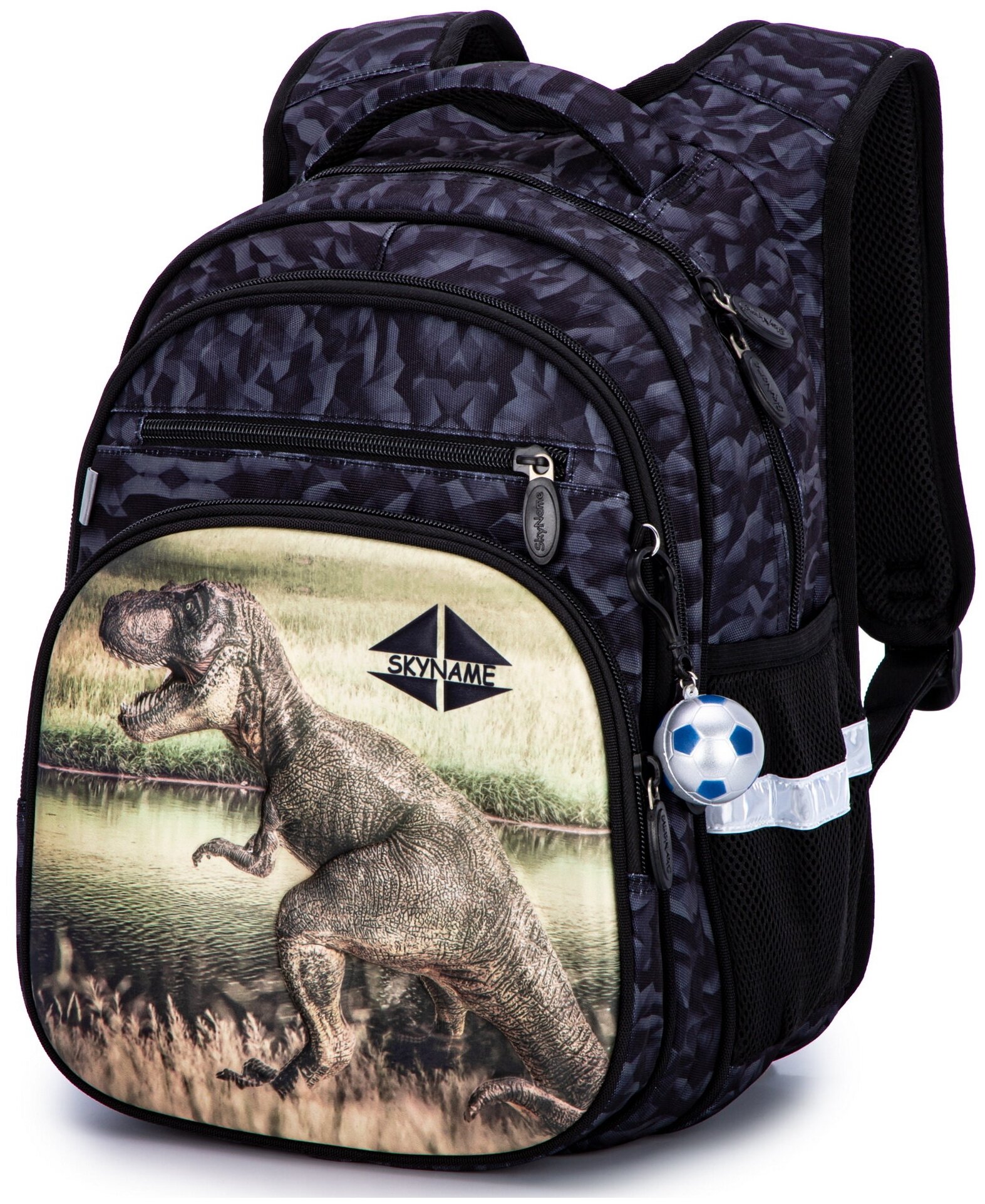 Рюкзак школьный для мальчика с анатомической спинкой для начальной школы, 17 л, SkyName (СкайНейм), + брелок мячик