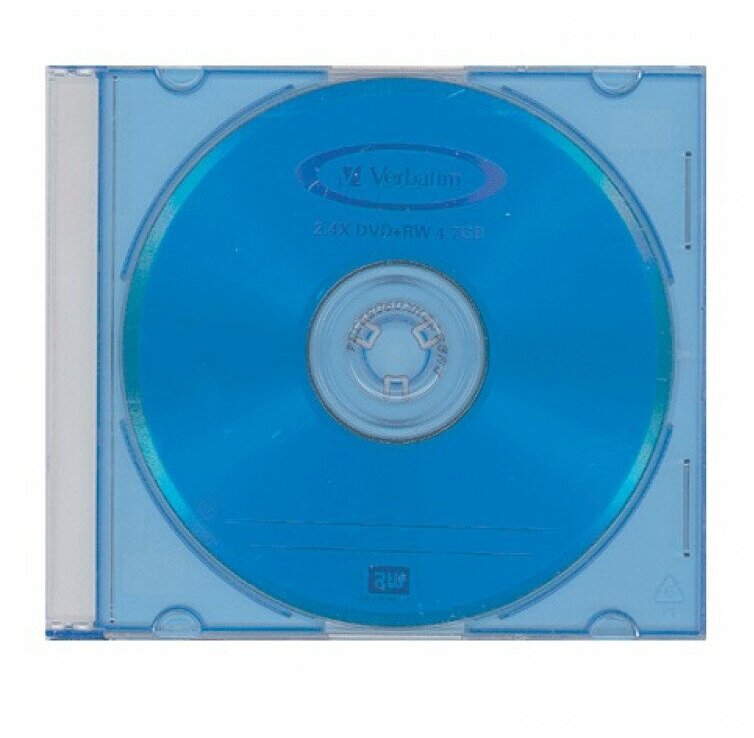 Диск DVD+RW (плюс) VERBATIM, 4,7 Gb, 4x, Color Slim Case