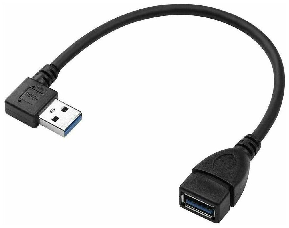 Кабель адаптер угловой USB 3.0 M-F KS-is (KS-402O) левый