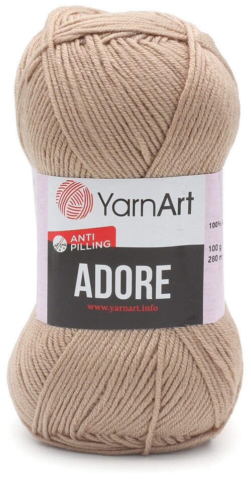 Пряжа для вязания YarnArt Adore 100гр 280м (100% акрил с эффектом анти-пиллинга) (368 дымчатый), 5 мотков