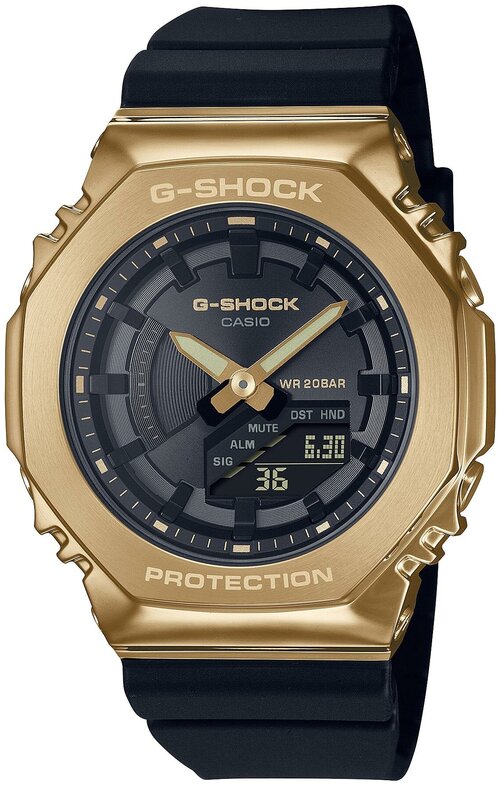Наручные часы CASIO Наручные часы Casio G-Shock GM-S2100GB-1A, черный, золотой