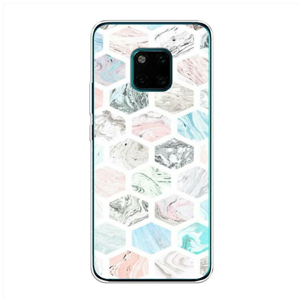 Силиконовый чехол "Мраморные соты" на Huawei Mate 20 Pro / Хуавей Мате 20 Про