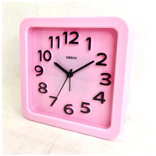 Большой зеленый кварцевый будильник MIRRON 3218B СЛТ/ В спальню/в детскую/мятный